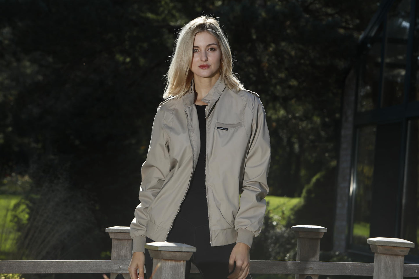 Members Only Women's Classic Iconic Racer Jacket | Slim Fit | Timeless Style | Comfortable and Versatile (Khaki, Medium)