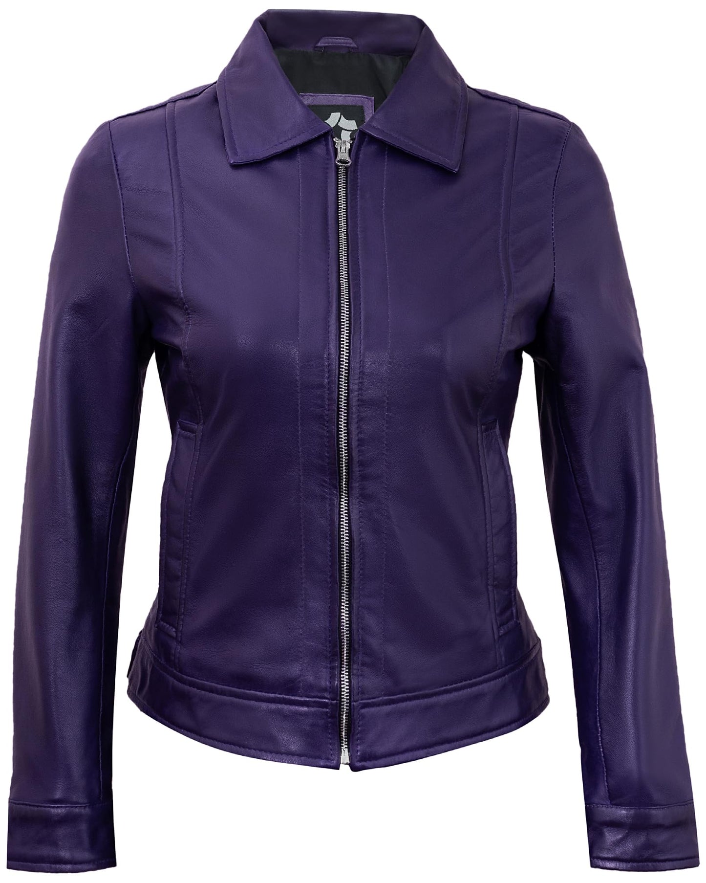 UrbanFocal Purple Real Lambskin Leather Jackets For Women - Vintage Leather Jacket Womens | [101006102] Purple Suzan, S