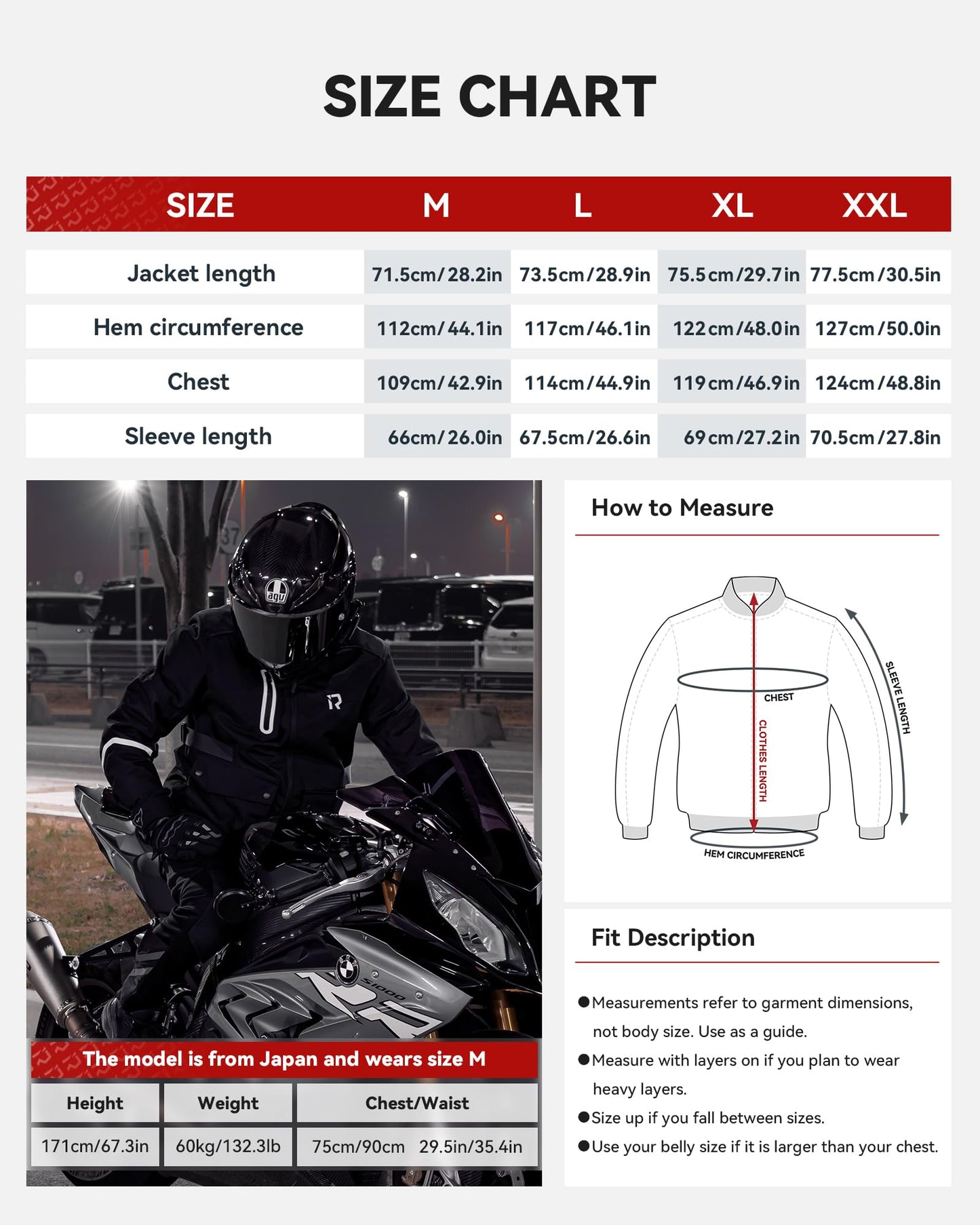 RIDEIRON Motorcycle Riding Jacket with CE Armor