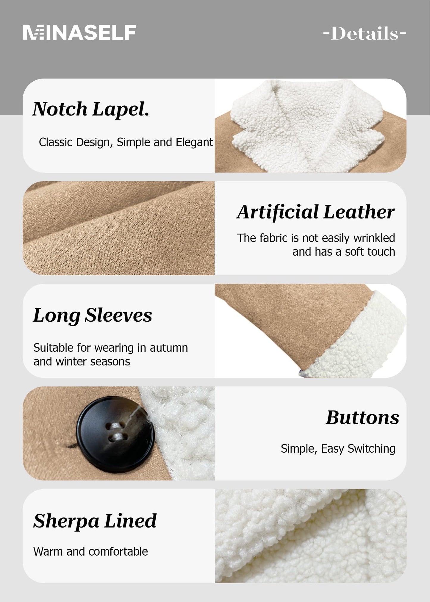 Mina Self Faux Suede Jackets Coats for Women 2025 Winter Brown Cropped Sherpa Fur Leather Jacket Winter Warm Clearance Fleece Fuzzy Shearling Outerwear Short Fashion Trendy Patchwork Casual Coat