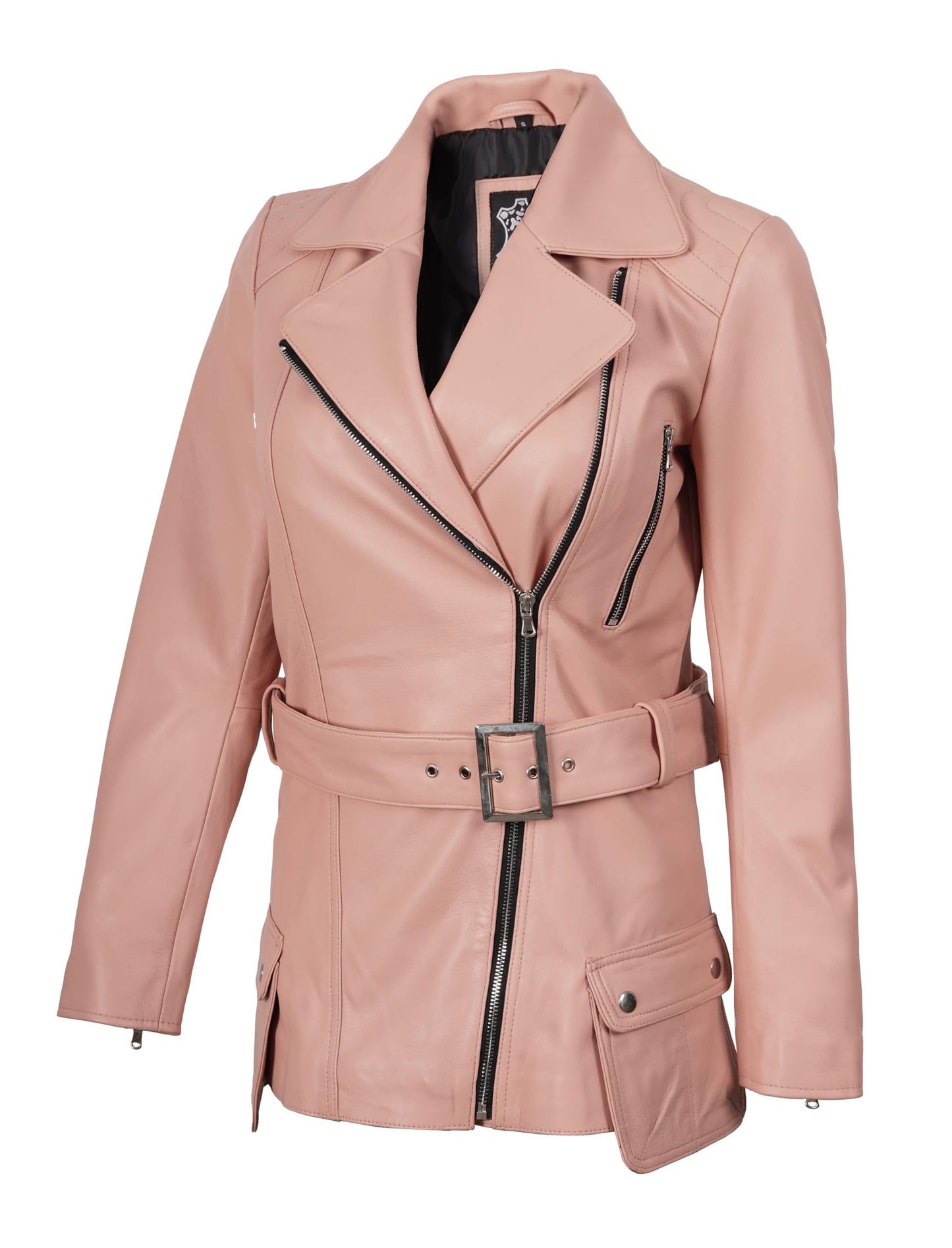 Blingsoul Disc Womens Leather Jacket | [1326792] Victoria Pink, S