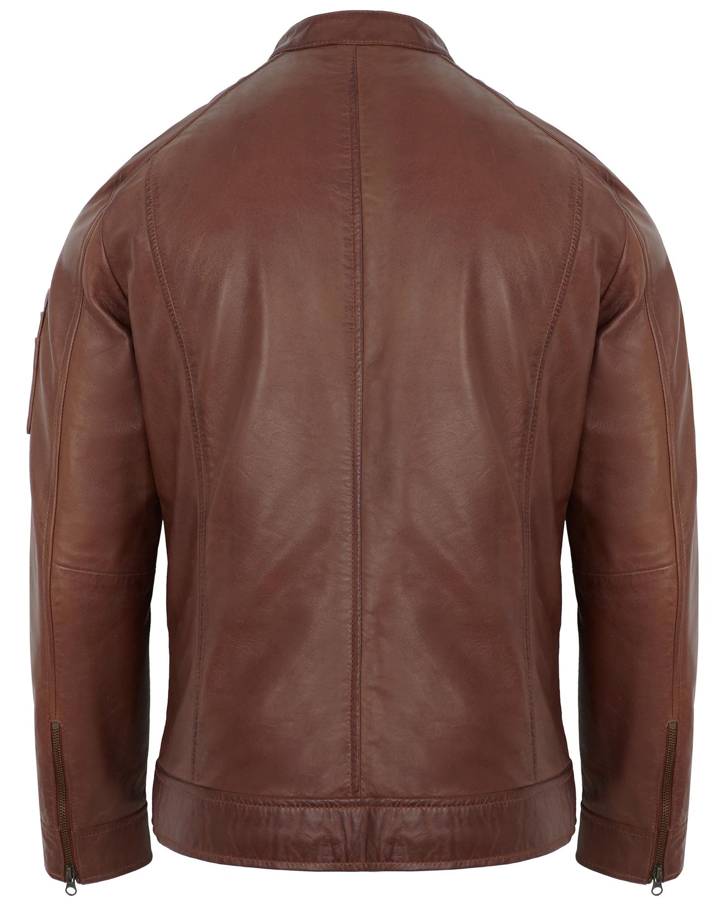 UrbanFocal Real Leather Jacket Men - Cognac Non Wax Leather Jackets For Mens | [101014406] Petter Cognac, 2XL