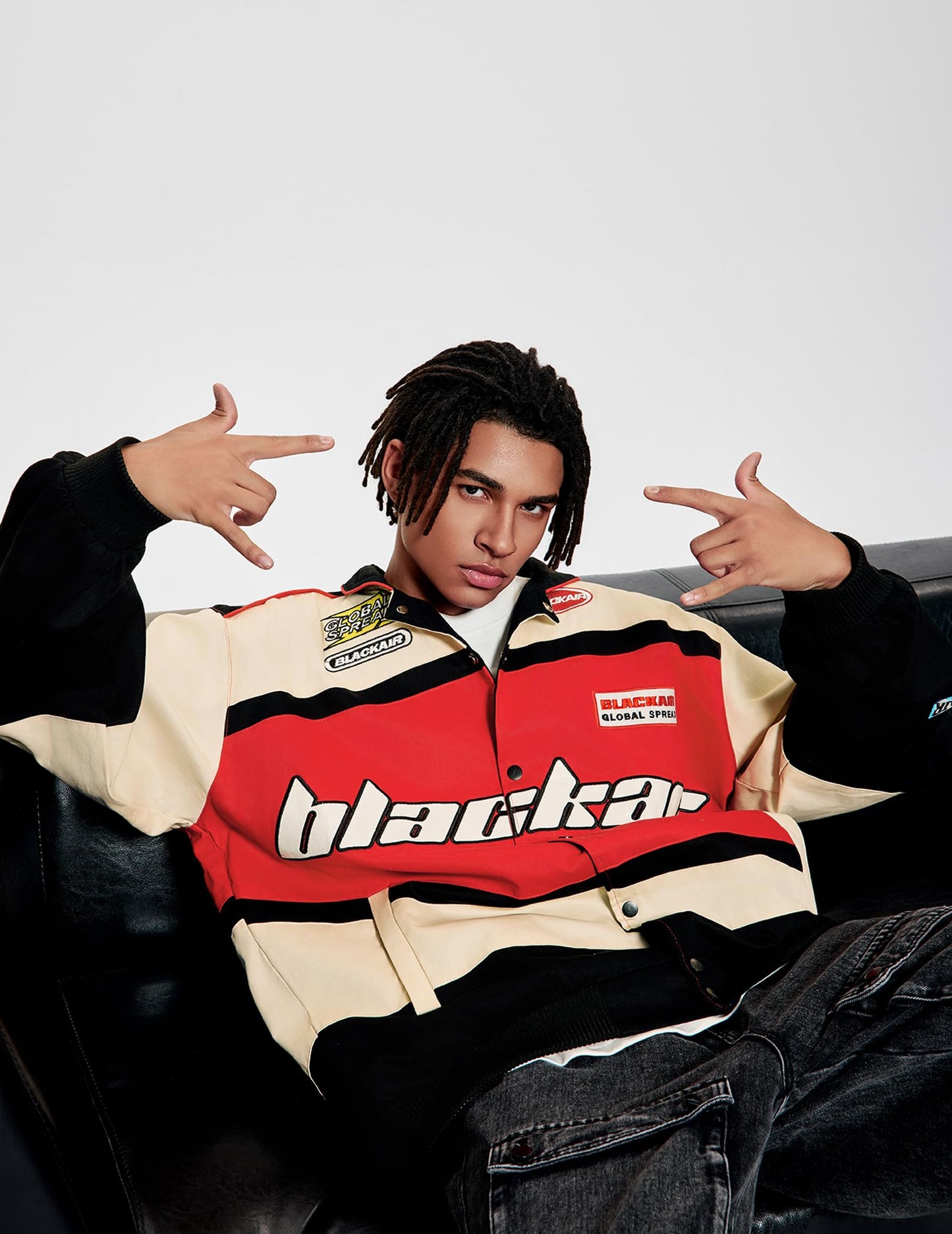 Vamtac Mens Varsity Baseball Jacket Bomber Cotton Vintage Racing Coats Streetwear with Pocket