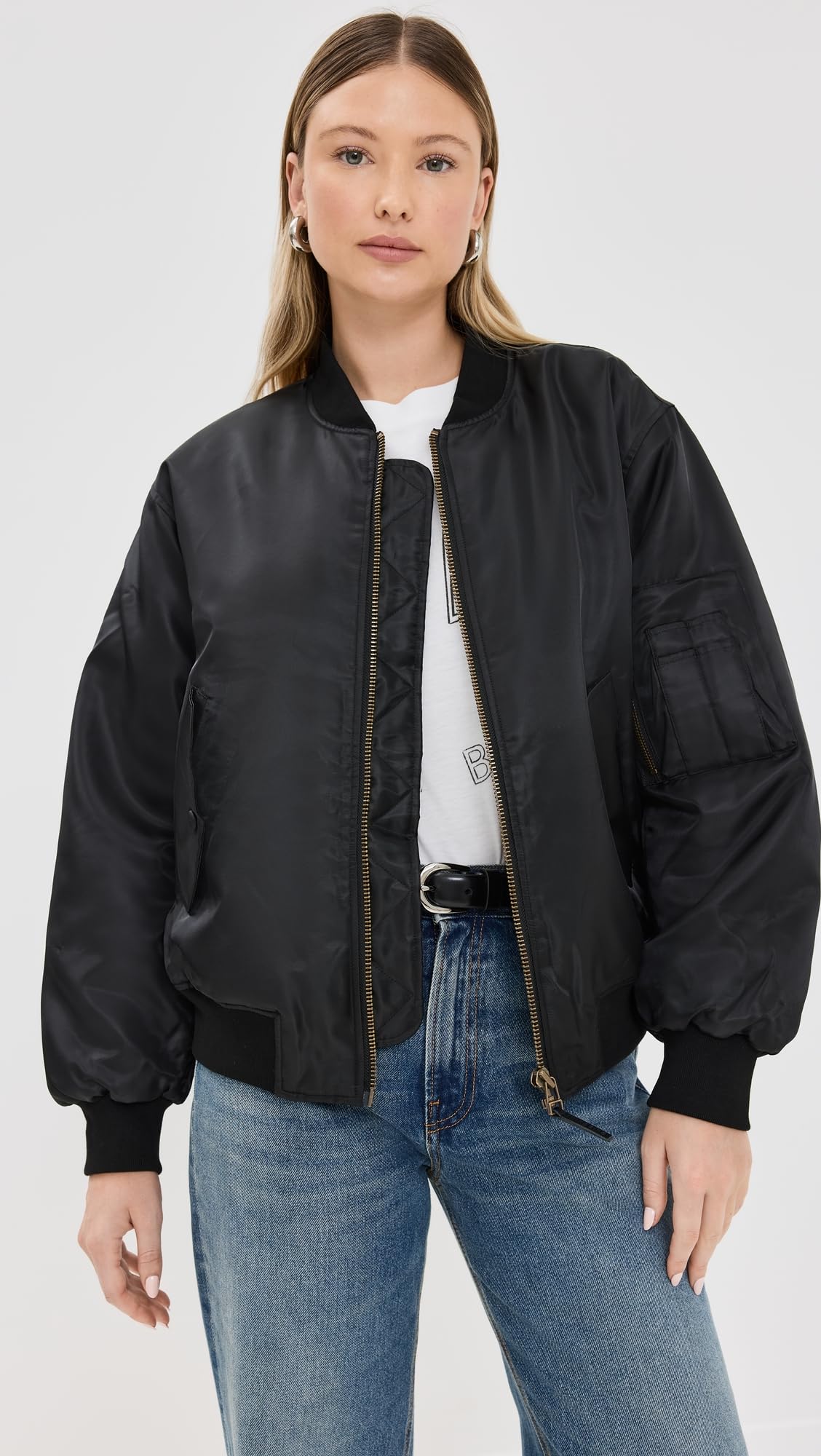 ANINE BING Women's Leon Bomber Jacket, Black, XS