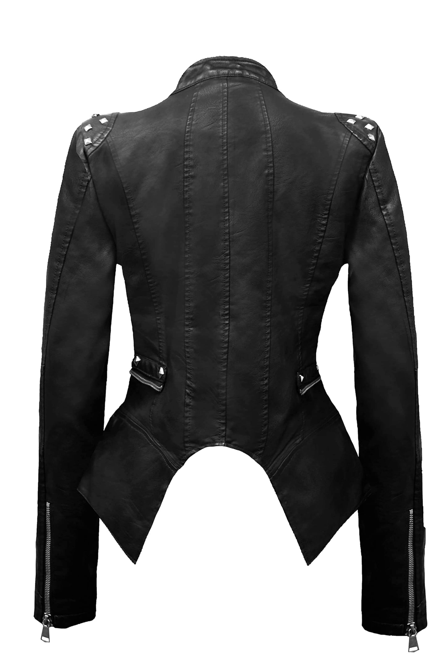 Olivia Miller Women's Faux Leather Moto Biker Jacket JK44169 BLACK L