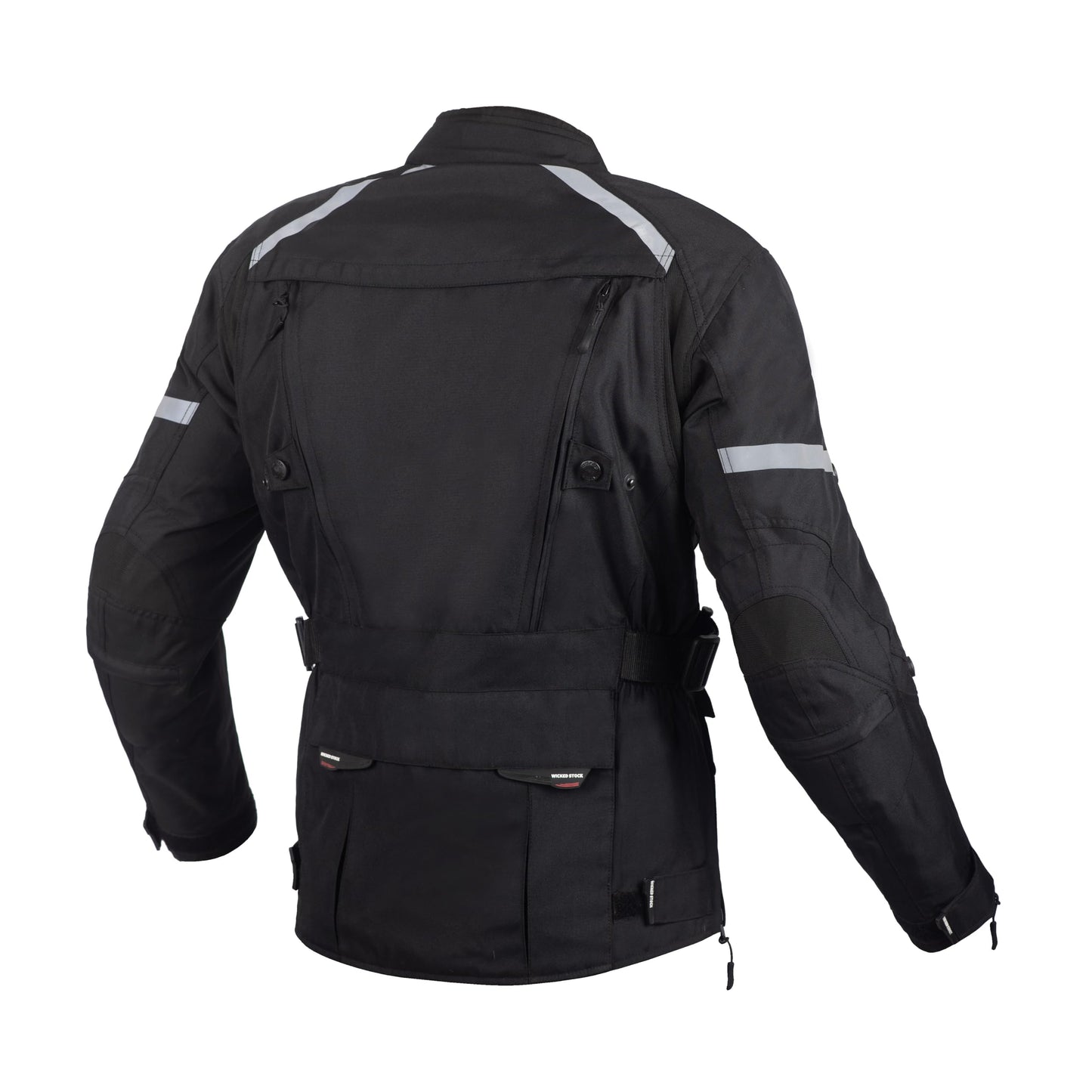 WICKED STOCK Waterproof Motorcycle Jacket Men - CE LEVEL2 Reflective Motorcycle Armor Biker Jacket Men with 8 Pockets - 4 Season Mens Motorcycle Jacket with Adjustable Biceps, Forearms and Waist
