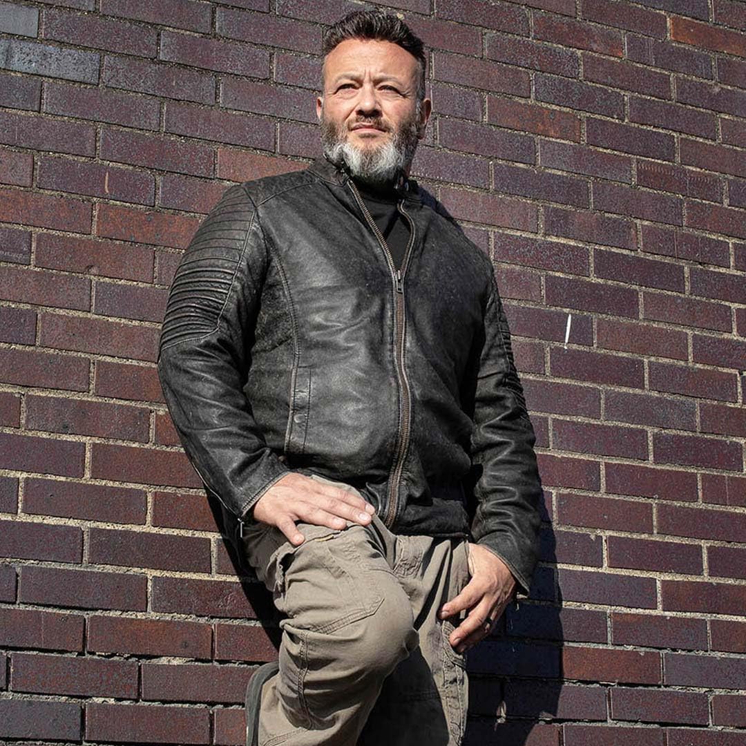 Milwaukee Leather Vintage SFM1808 Men's Brown Leather Seamed Shoulder Zipper Front Jacket - Large