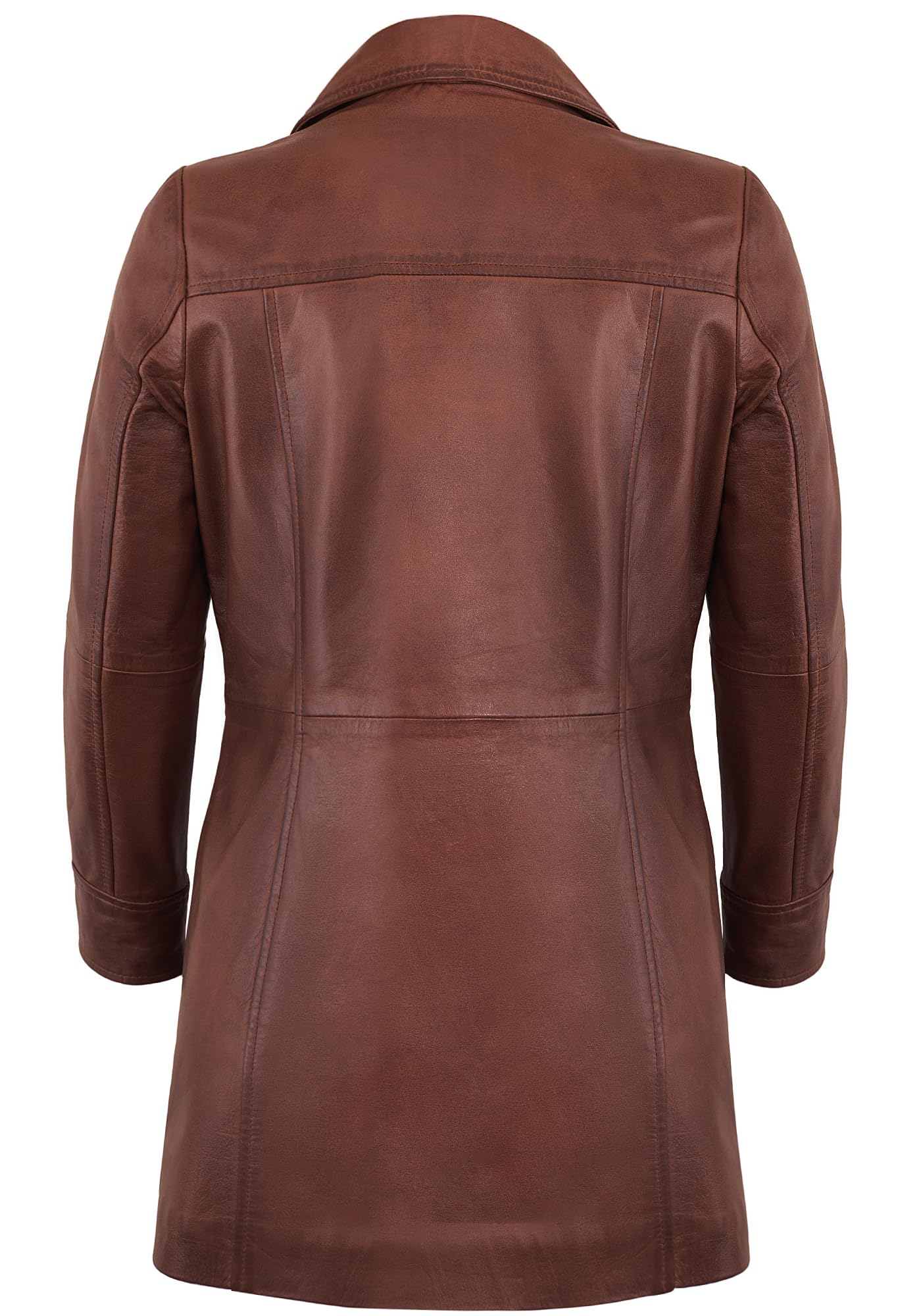 UrbanFocal Real Lambskin Women's Leather Brown Blazer Jackets - Casual Leather Jacket Women | [101003504] Kandis Cognc, L
