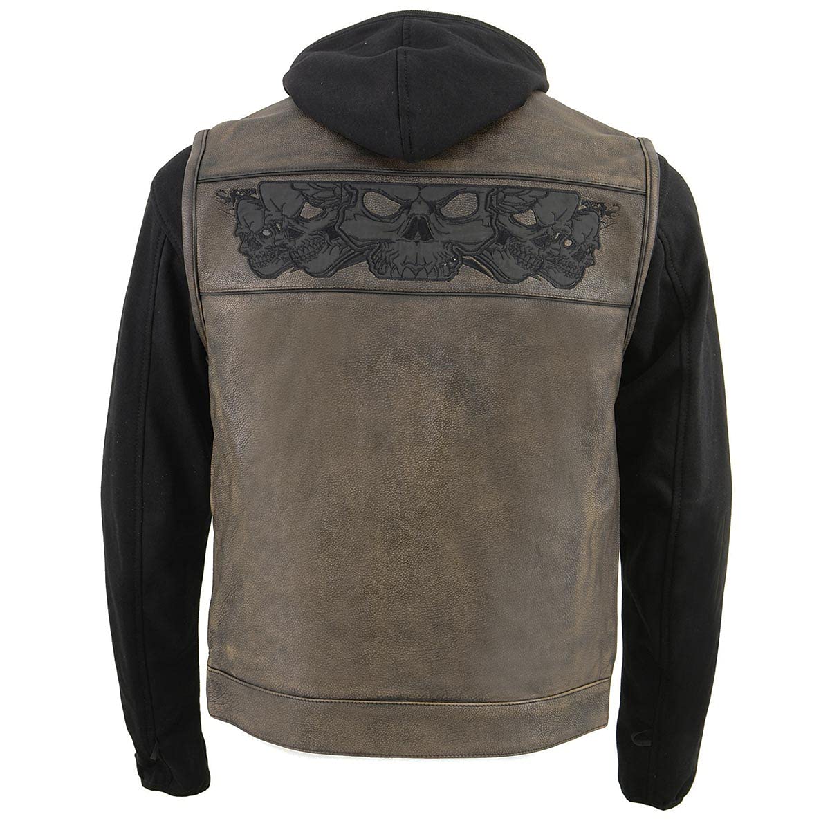 Milwaukee Leather Men's Leather Motorcycle Vest w/Hoodie - XX-Large