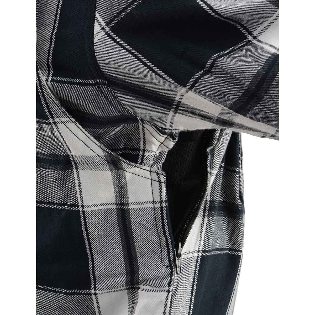 Milwaukee Leather Men's Long Sleeve Armored Flannel Shirt - Large