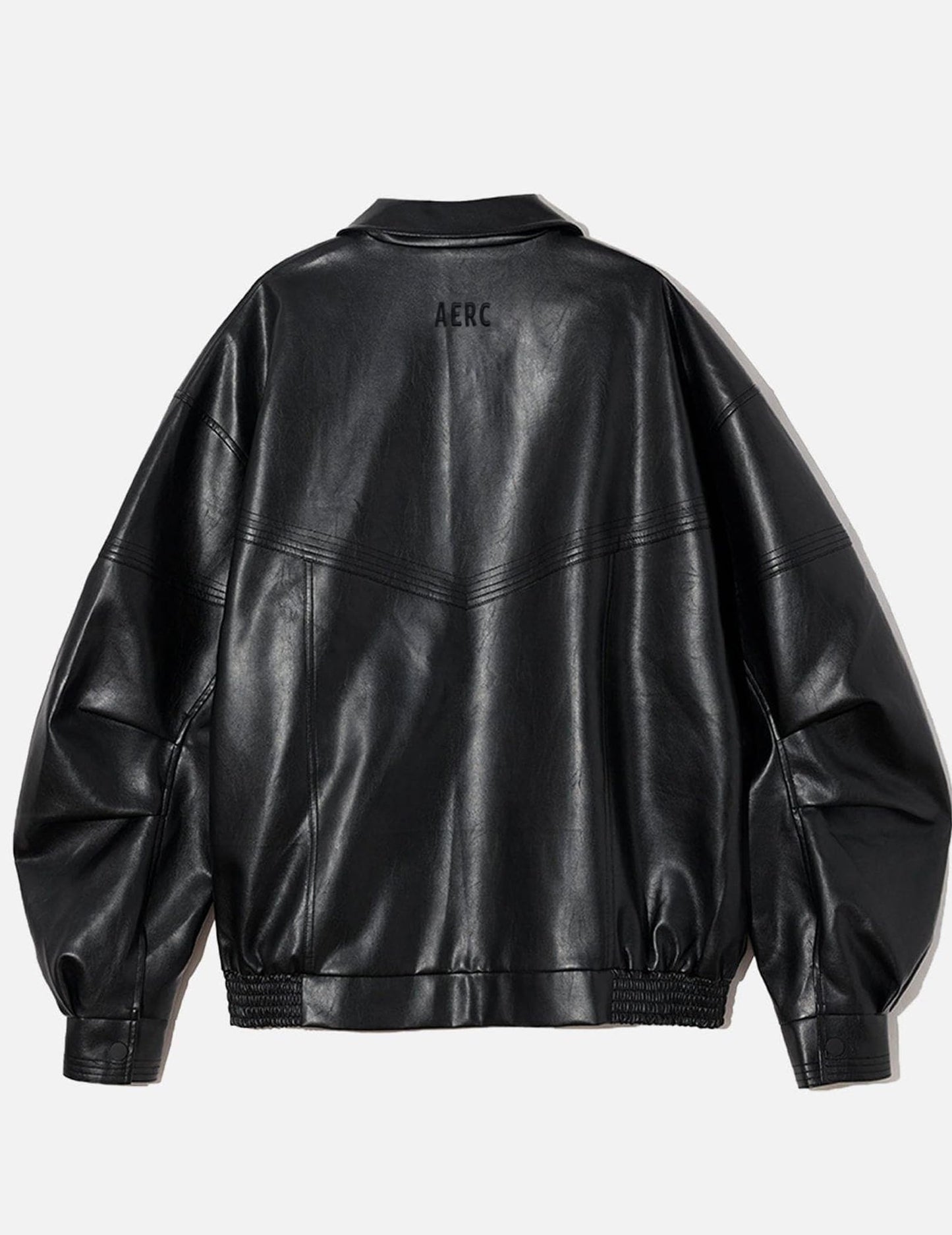 Aelfric Eden Womens Leather Jacket Oversized Y2k Faux Motorcycle Bomber Moto Biker Jackets Coats Black