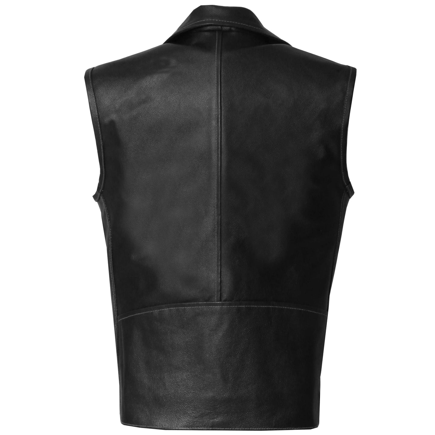 Jackets 4 Bikes Men's Classic Buffalo Leather Motorcycle Biker Vest | Vintage Cruiser Vest for Men, | Stylish Street Club Riding Flannel White L