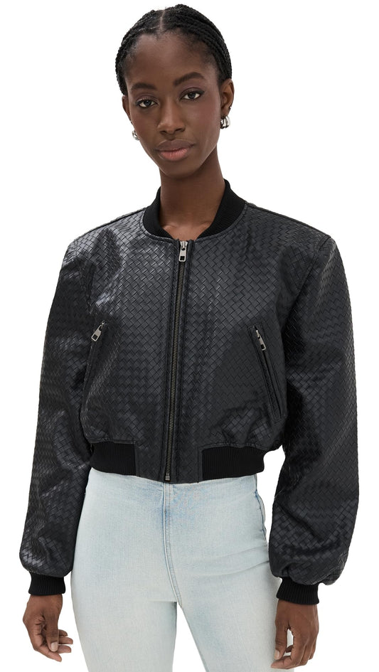 Lioness Women's Allure Woven Bomber Jacket, Onyx, S