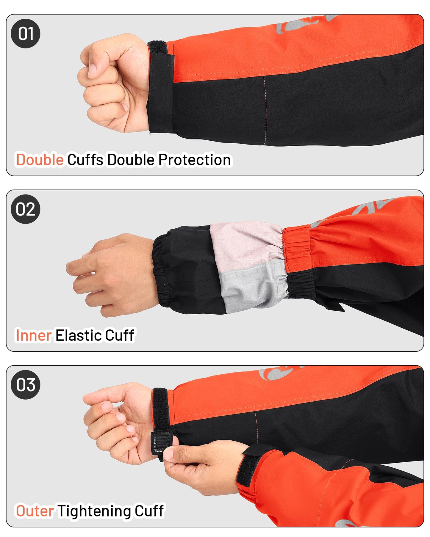 Oumurs Motorcycle Rain Suit - Waterproof Jacket & Pants for Men & Women, Lightweight Nylon, Reflective, Multi-purpose for Riding, Fishing, Golf, Hunting, Camping