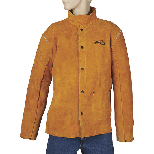 Lincoln Electric KH807XL Brown X-Large Flame-Resistant Heavy Duty Leather Welding Jacket
