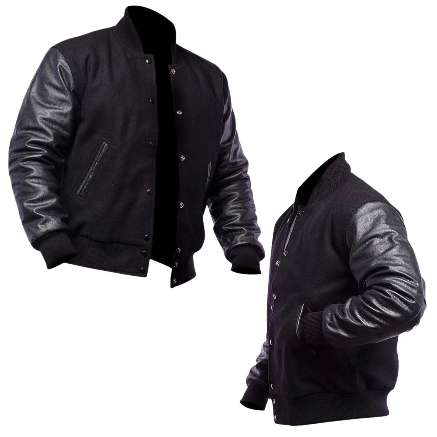 Mount Helicon Two-Tone Leather Baseball Varsity Jacket for Men - Premium Quality and Unique Design (US, Alpha, XX-Large, Regular, Regular)