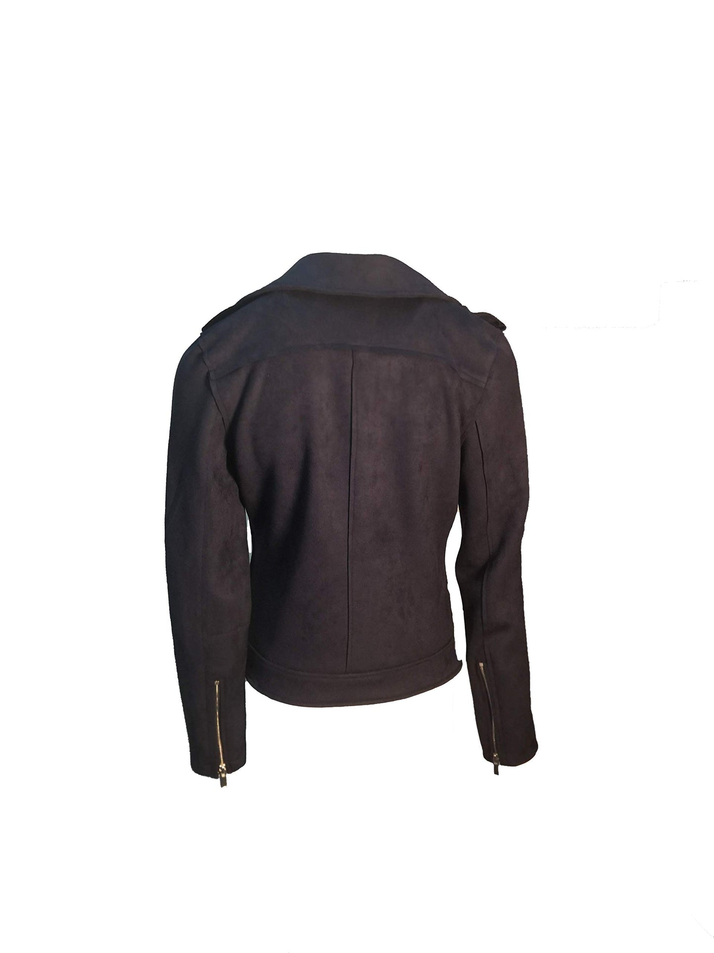 ODCOCD Faux Suede Jacket for Women Long Sleeve Zipper Up Casual Outwear (X-Small, Navy)