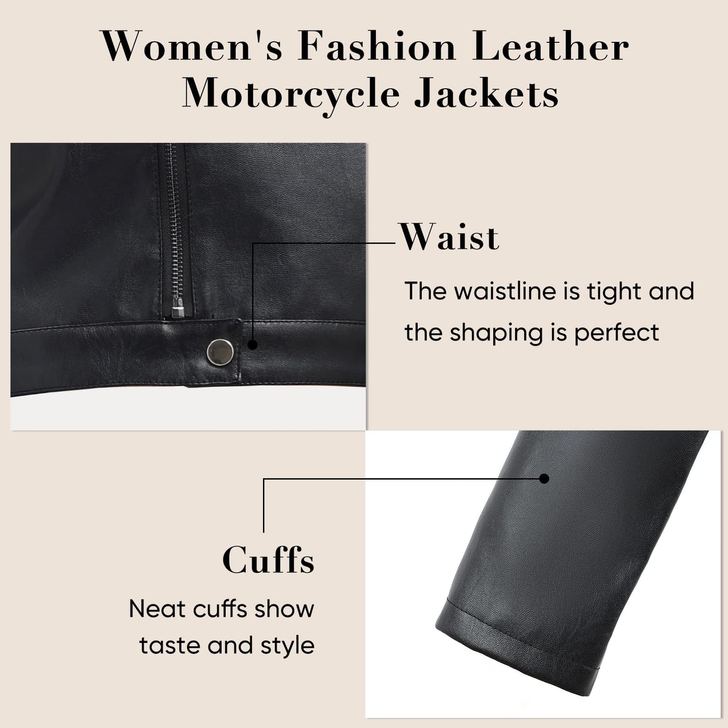 shamofeng Women Cropped Faux Leather Jacket Moto Biker Bomber Jackets Zip Up Motorcycle Coats