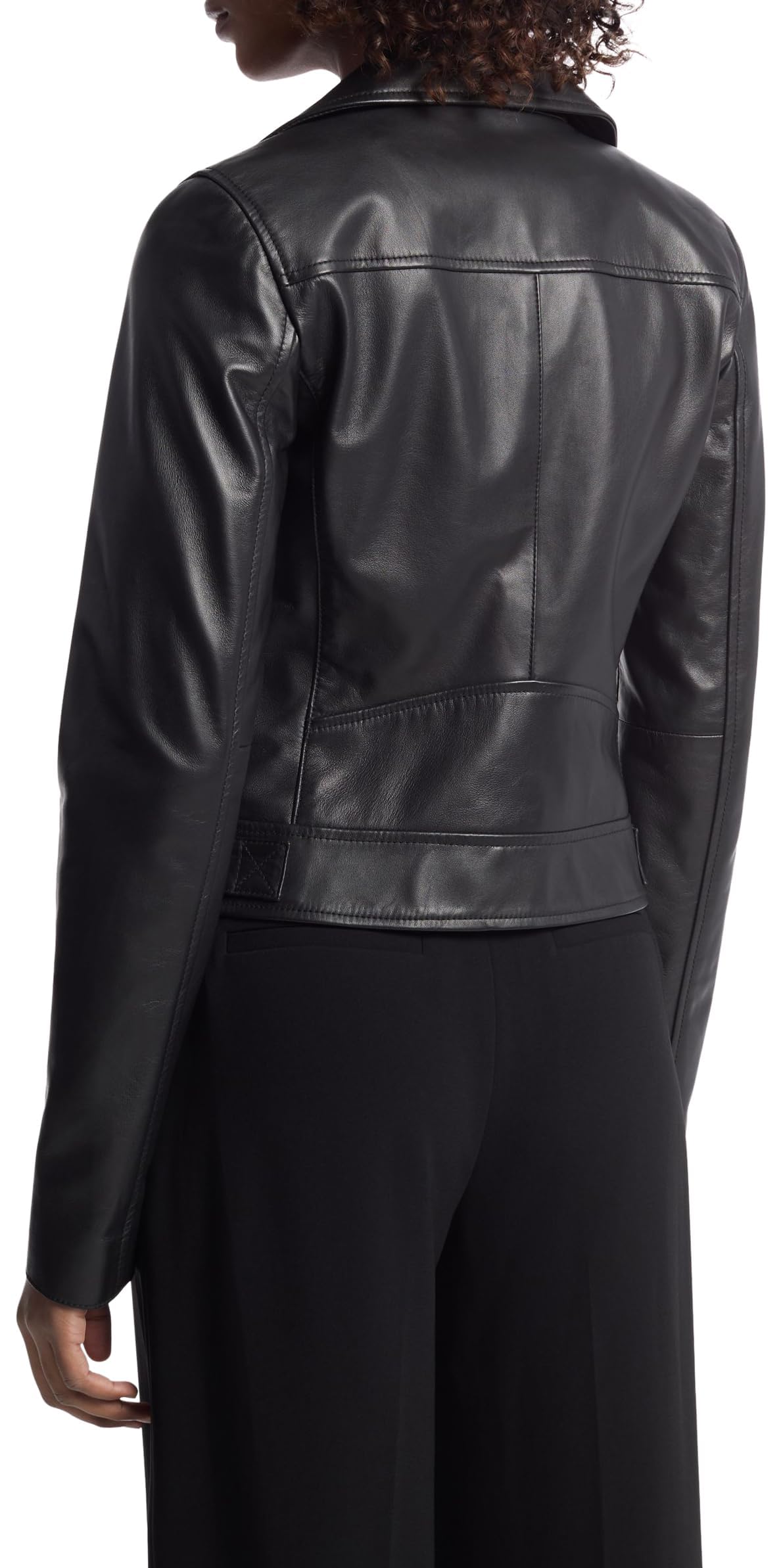 Michael Kors Women's Leather Moto Jacket, Black, M
