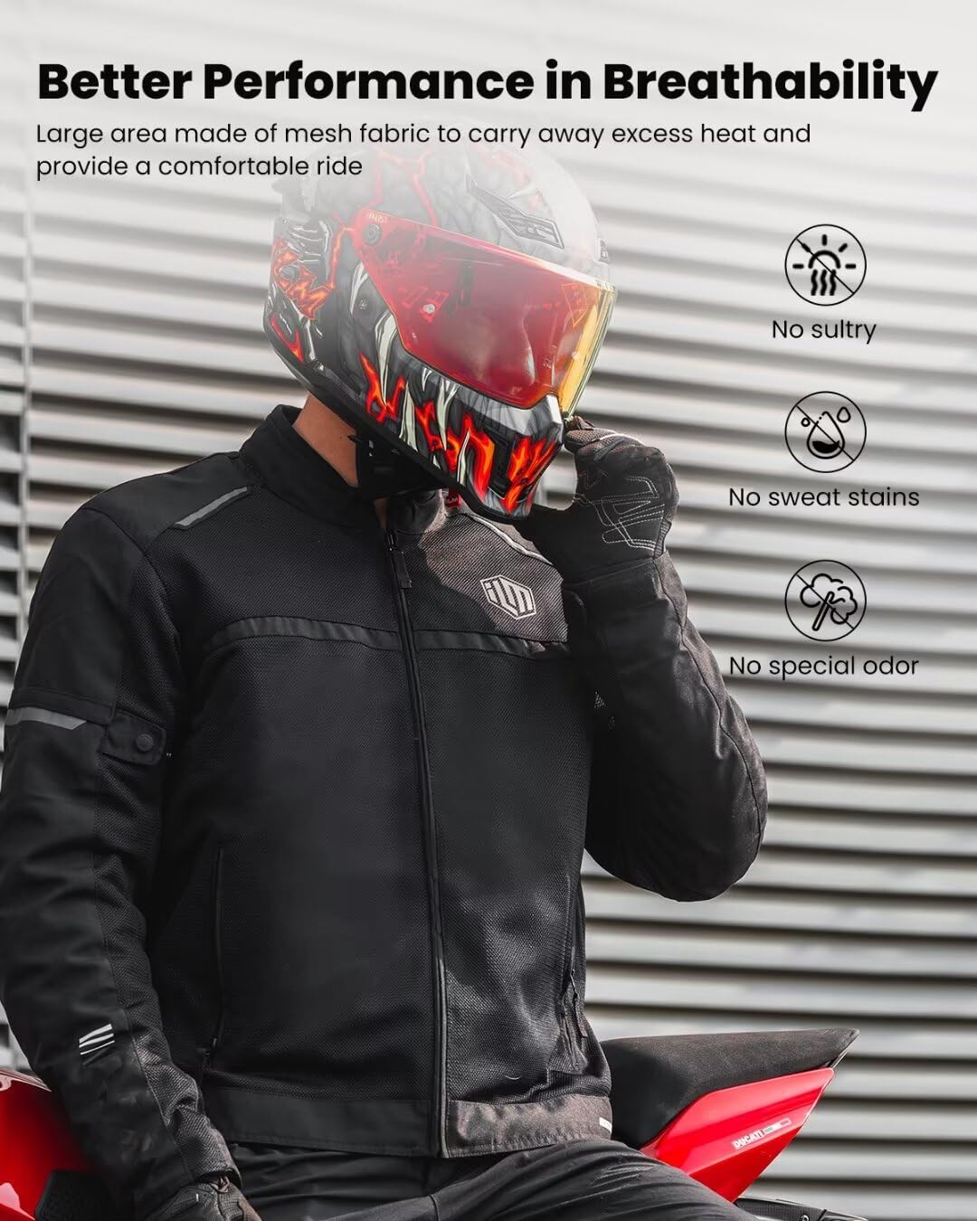 ILM Motorcycle Riding Jacket with Mesh CE Armor and Detachable Thermal Liner Dual Sport All Season for Men Model JAM1(Black, X-Large)
