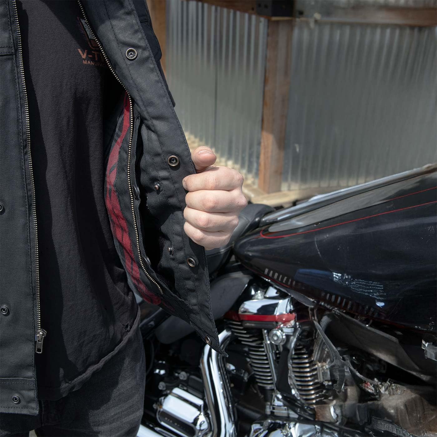 Milwaukee Leather MDM3030 Men’s Black Waxy Coated Denim Club Style Motorcycle Rider Vest w/Shirt Collar - 7X-Large