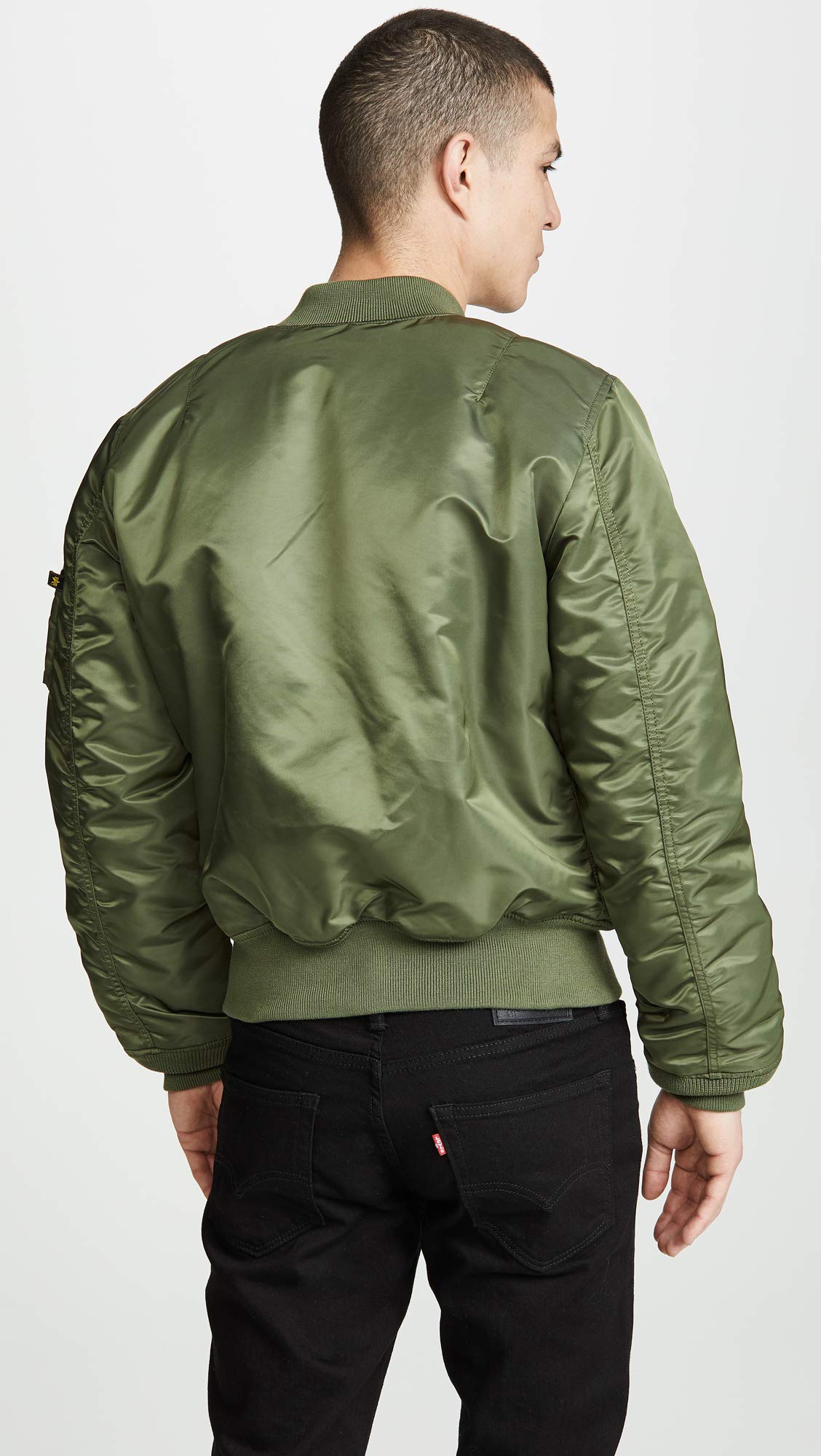 Alpha Industries MA-1 Slim Fit Bomber Flight Jacket - Fighter Pilot Flight Jacket - Sage, S