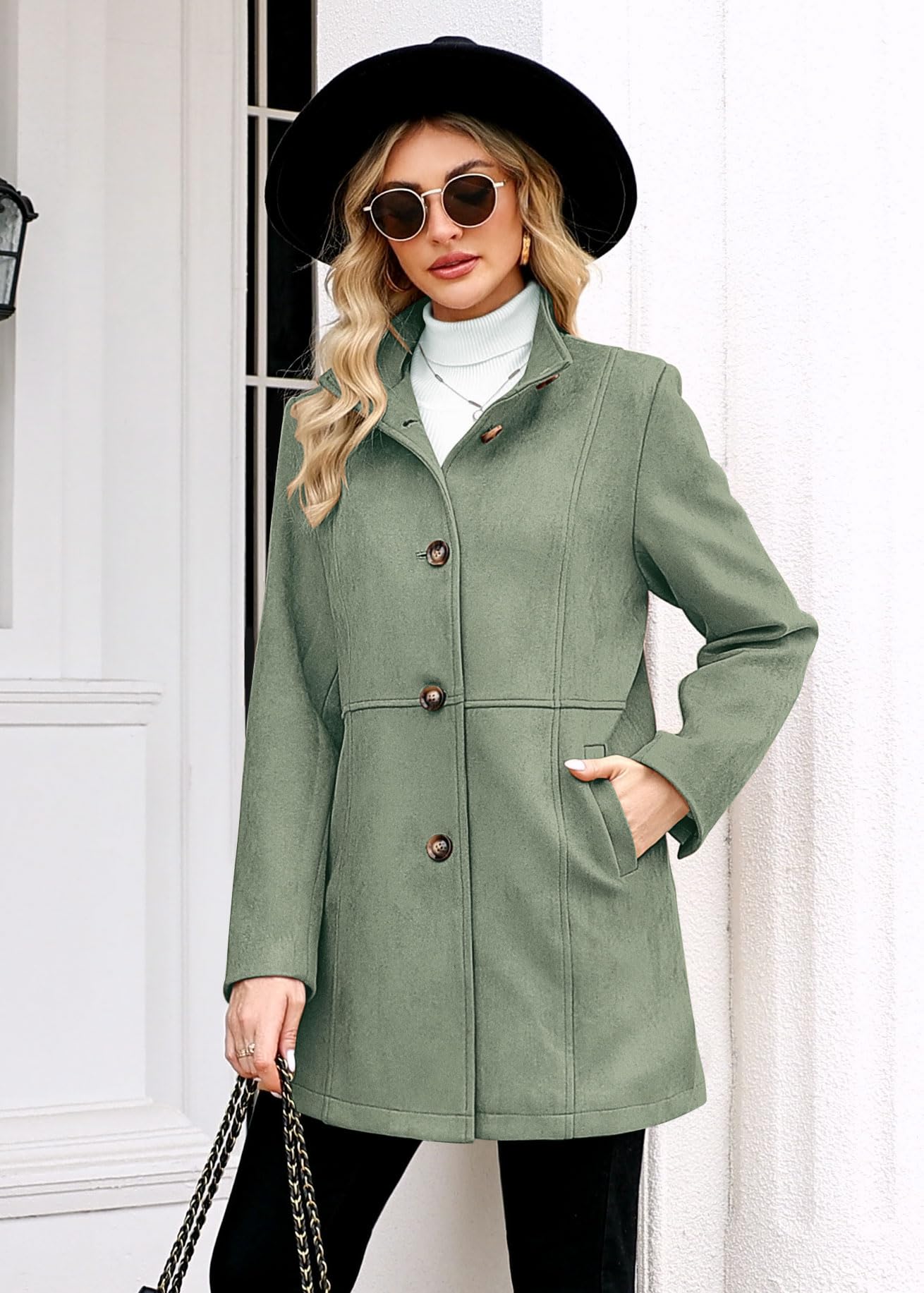 Women's Single Breasted Suede Leather Jacket Coat 2025 Fashion Winter Stand Collar Trench Coats