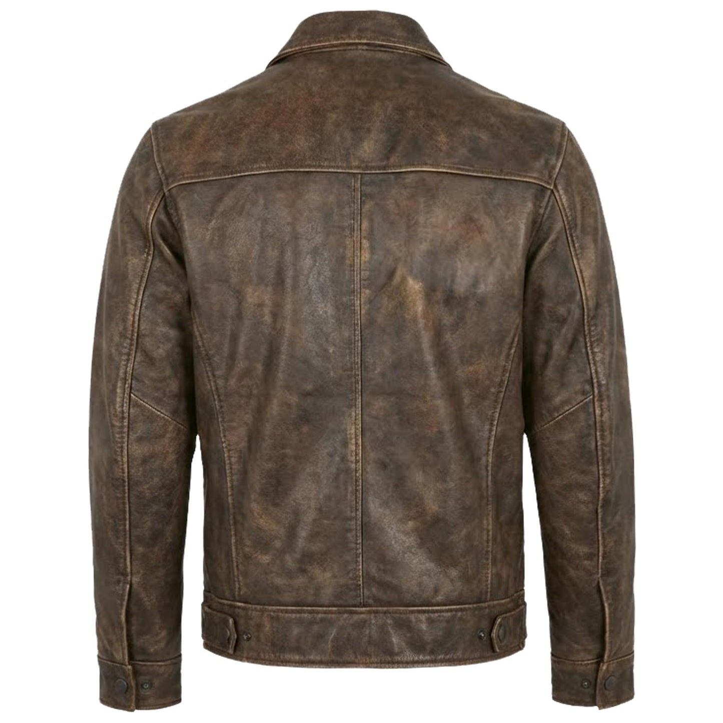 Mens Leather Jacket - Real Lambskin Classic Vintage Style Leather Jackets For Men Brown Leather Jacket for Mens (US, Alpha, X-Large, Regular, Regular, Noir Burnished Tobacco)
