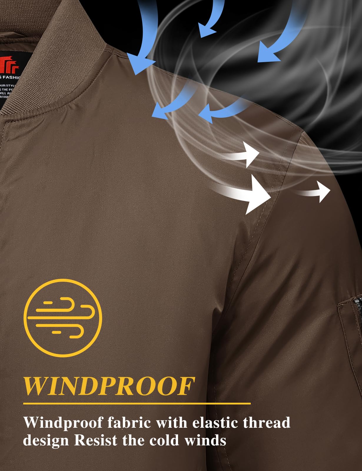 TBMPOY Men's Winter Bomber Jacket Warm Fall Casual Flight Windbreaker Padded Coats Full Zip Stylish Varsity Coffee L