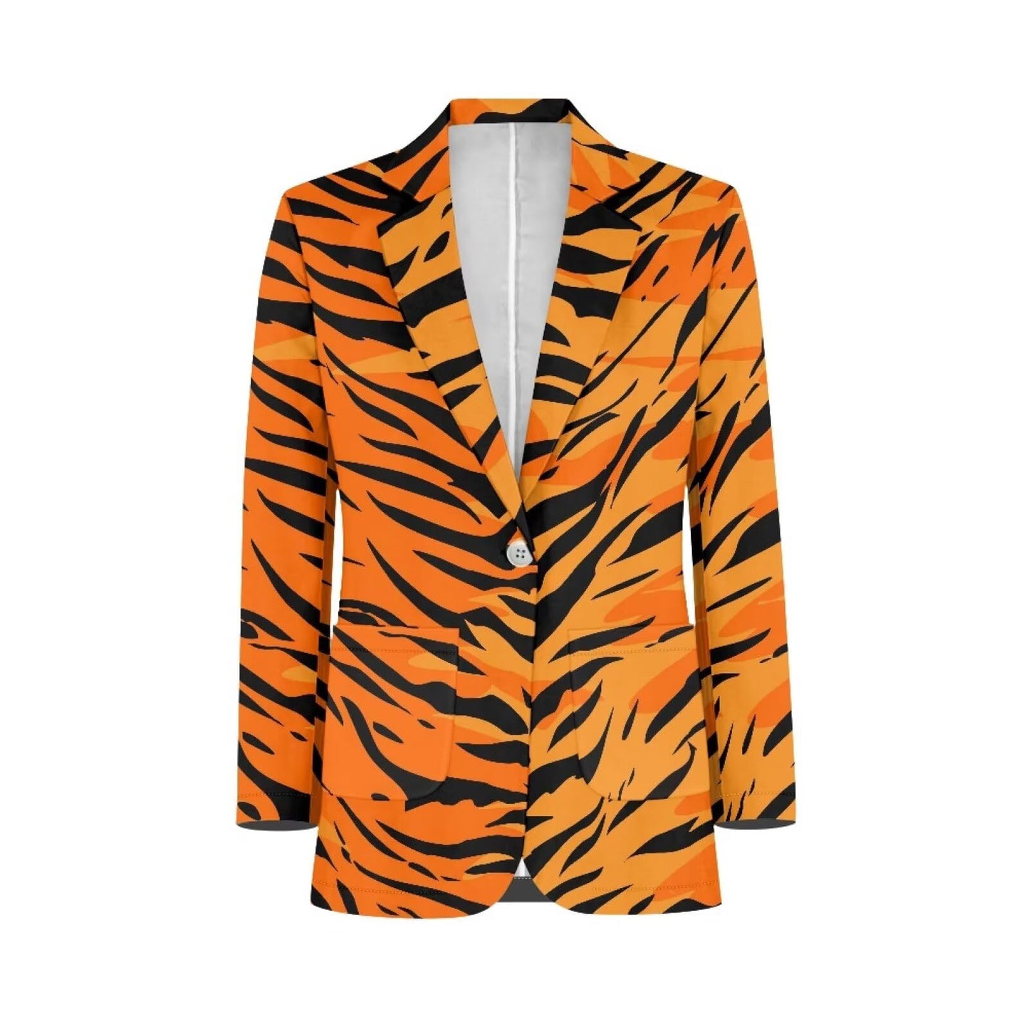 Psaytomey Men's Casual Suit Blazer Jackets Lightweight Sports Coats One Button Tiger Skin Printed Blazer for Men Business Jackets Plus Size Blazer