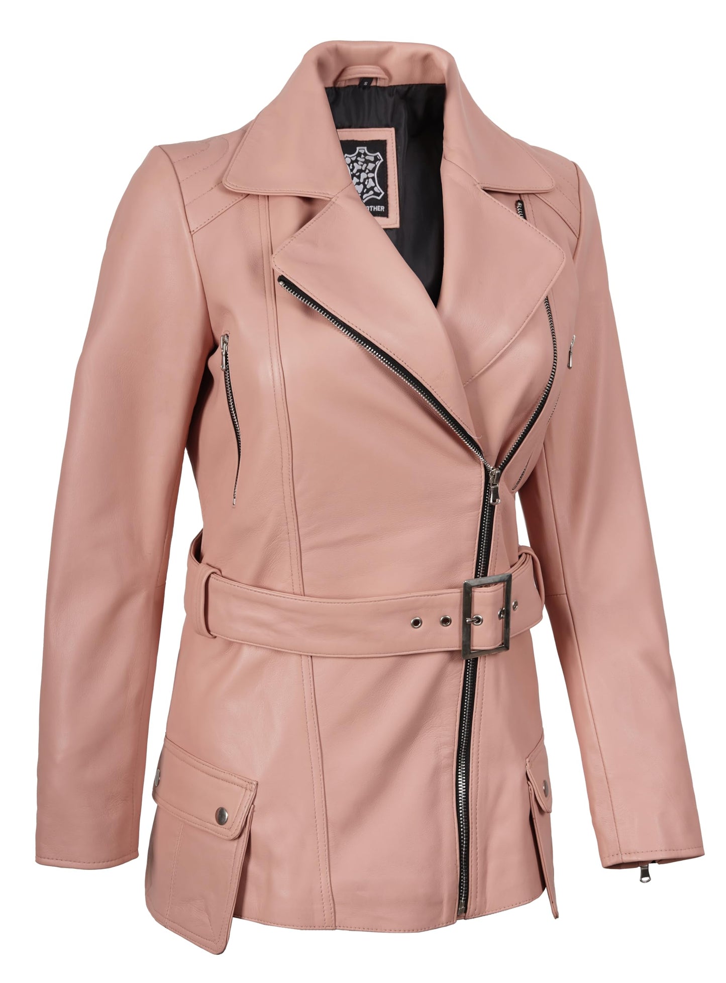 Blingsoul Disc Womens Leather Jacket | [1326792] Victoria Pink, S