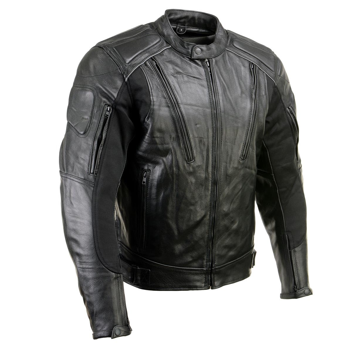 Milwaukee Leather Men's Racer Style Premium Leather Motorcycle Jackets - Small