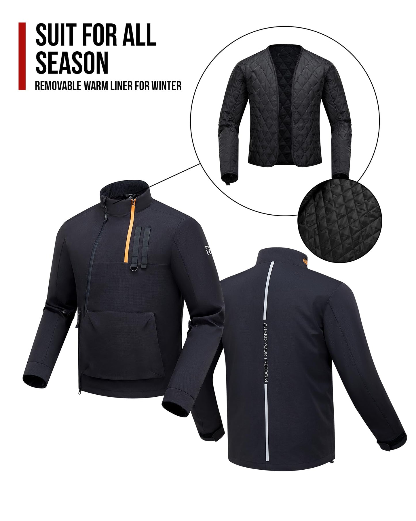 RIDEIRON Motorcycle Riding Jacket for Men, CE Certified