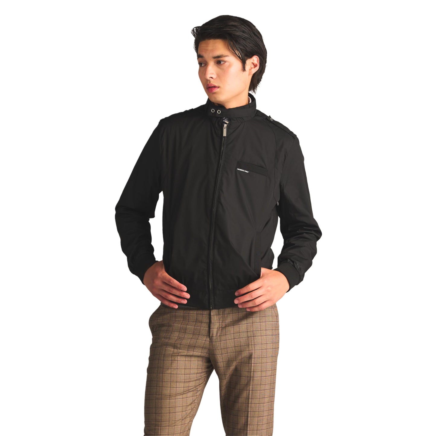 Members Only Men's Classic Iconic Racer, Slim Fit Jacket (Black, XL)