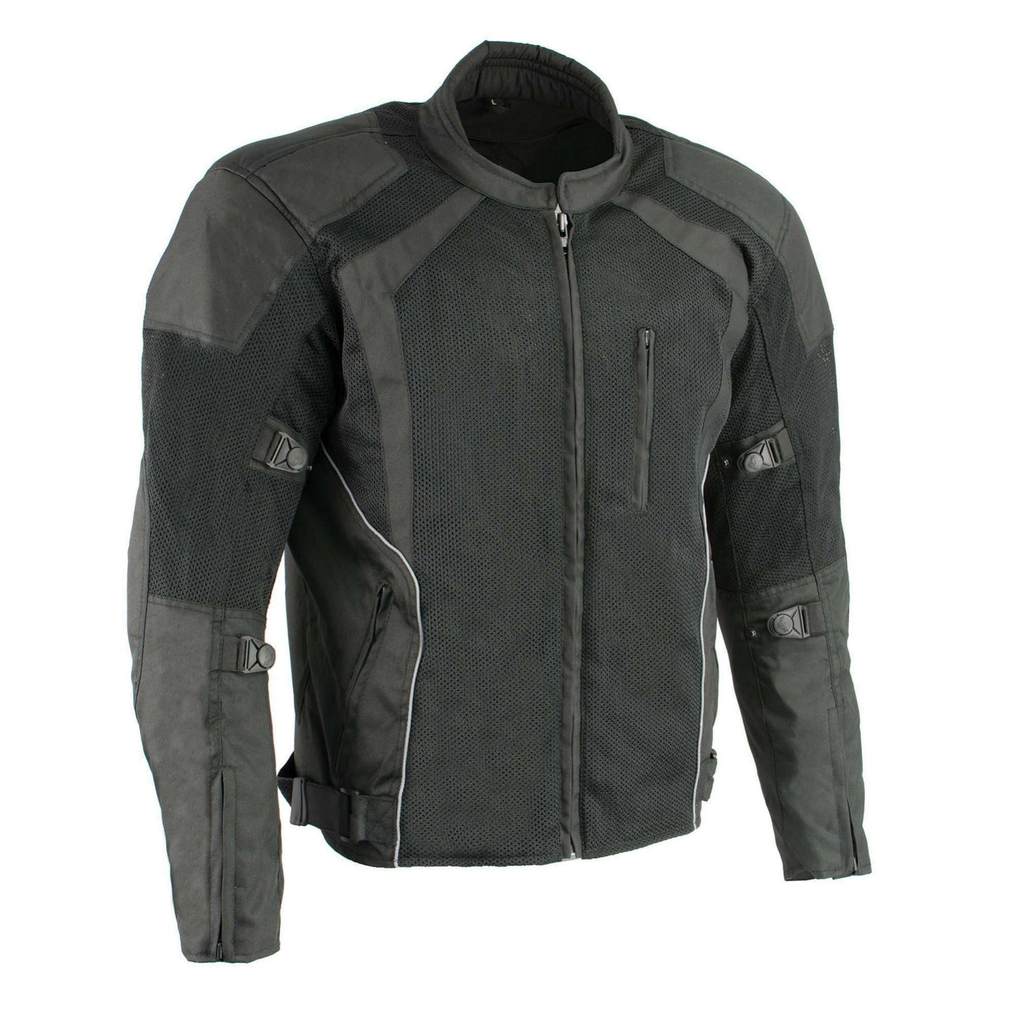 Milwaukee Leather Men’s CE Armored All-Season Motorcycle Jacket – Impact Protection Textile Racer Design - Large