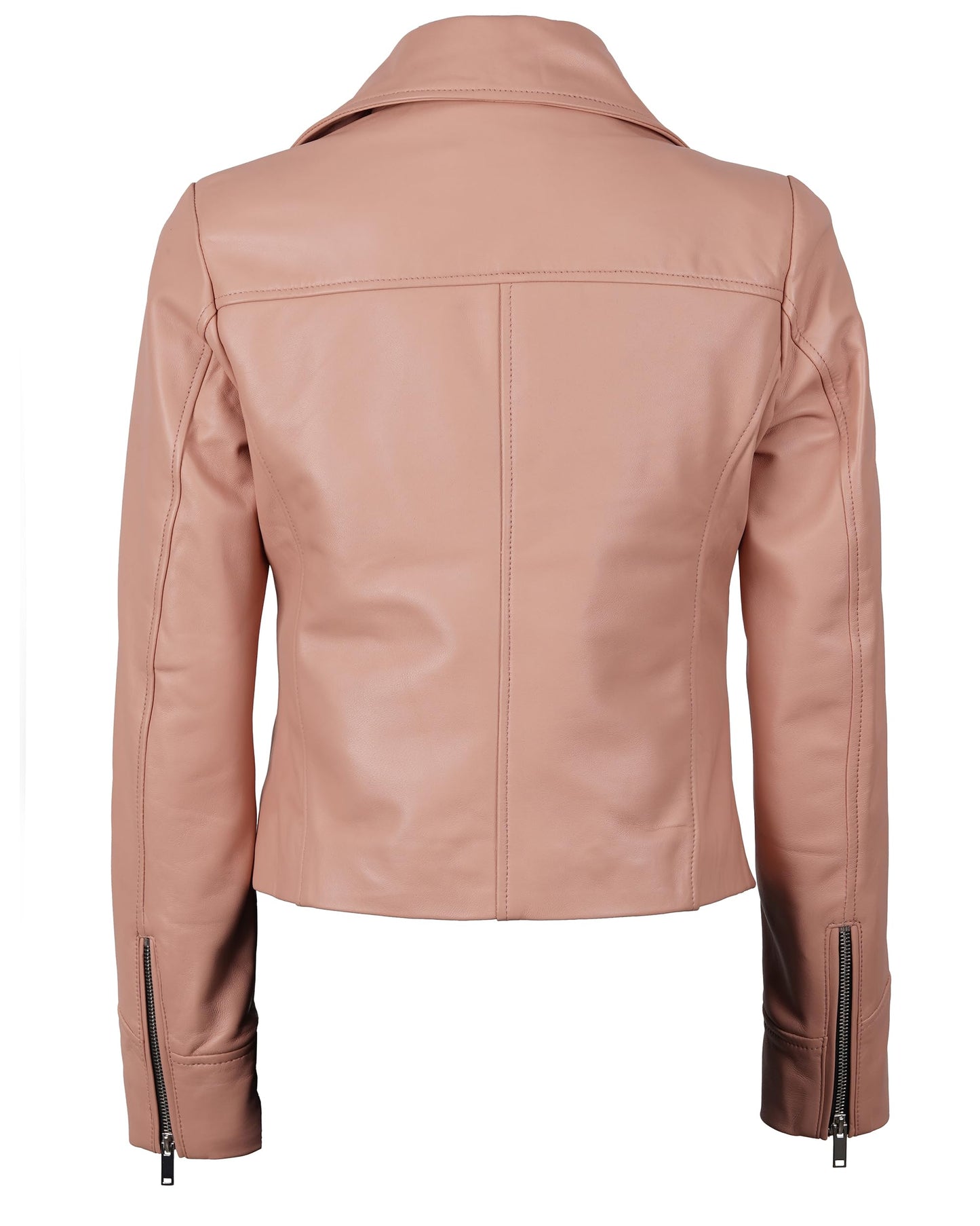 Blingsoul Real Leather Lightweight Pink Moto Jacket Women | [1324134] Ninfa Pink, L