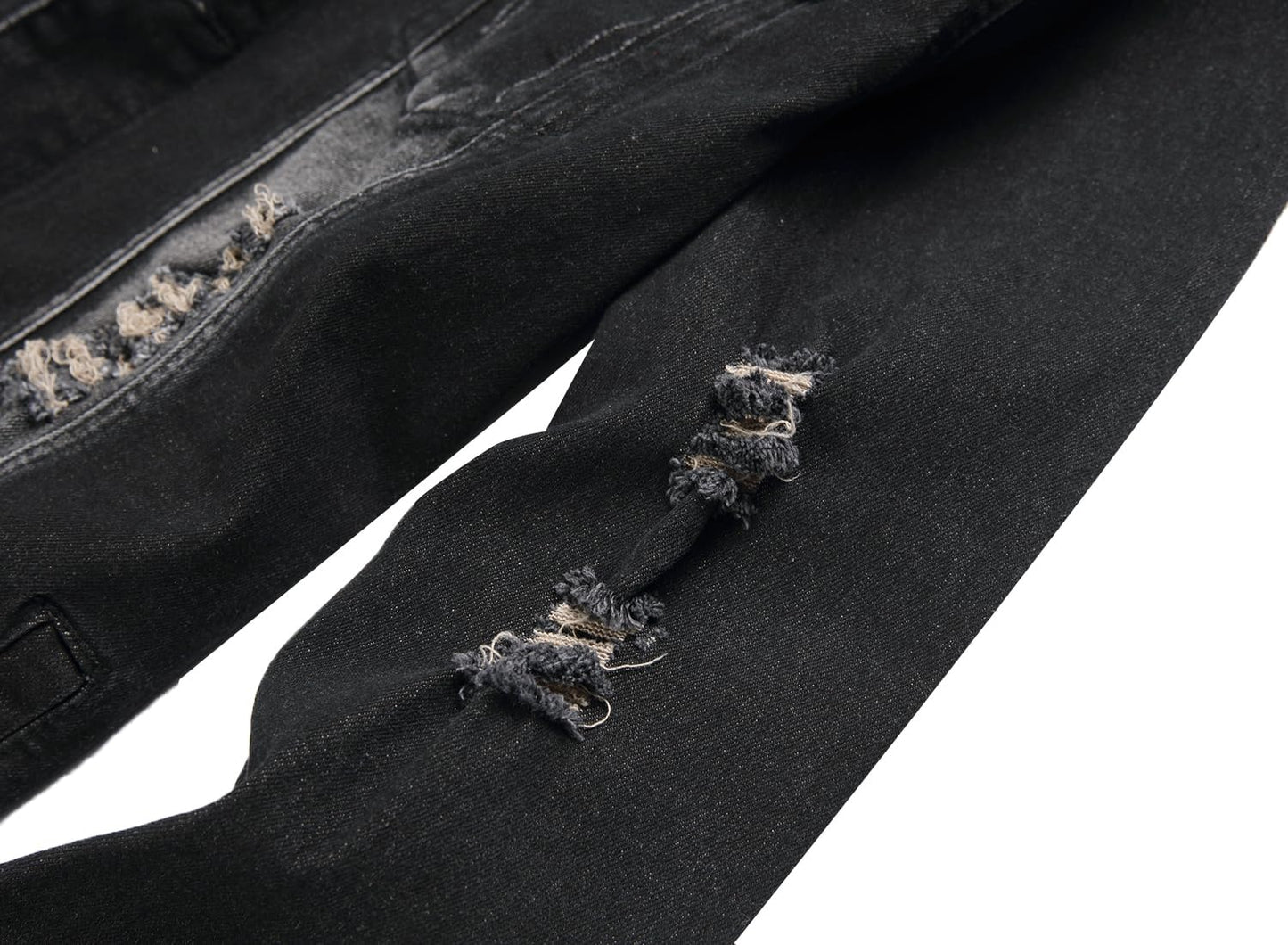 QIMYUM Jean Jacket For Men, Distressed Slim Denim Jacket