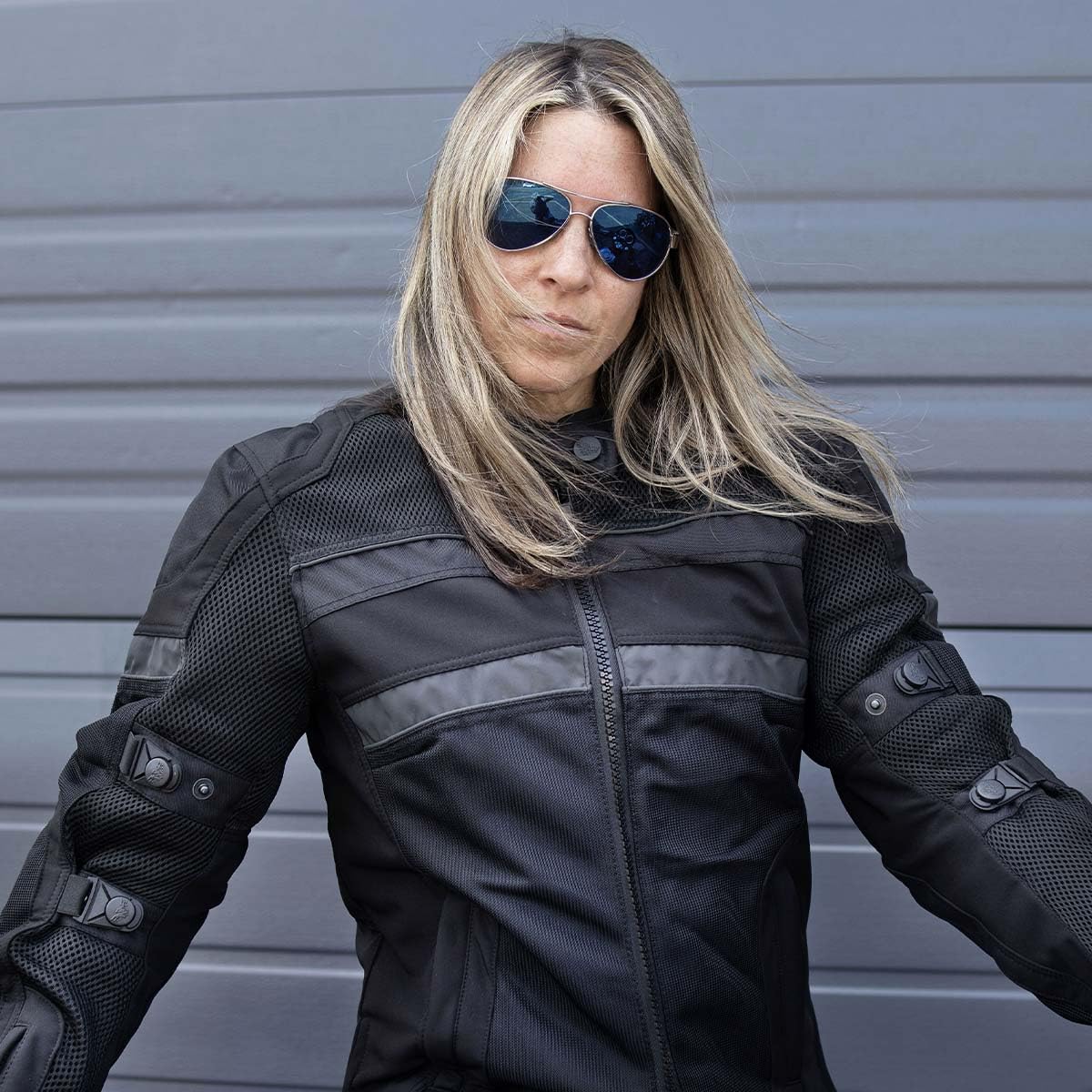Milwaukee Leather MPL2775 Black Armored Textile Motorcycle Jacket for Women - All Season Jacket w/Removable Liner - Medium