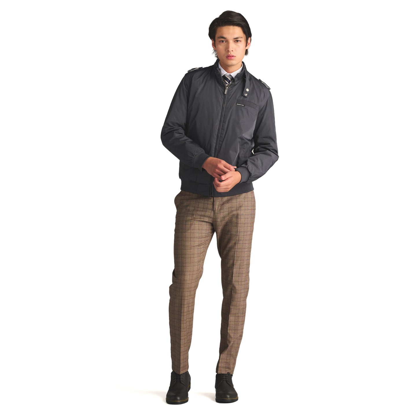 Members Only Men's Iconic Racer Quilted Lining & Slim Fit Jacket (Charcoal, Small)