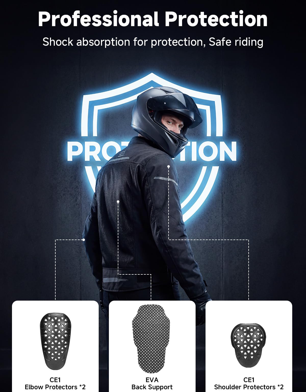 KEMIMOTO Motorcycle Summer Mesh Jacket for Men Lightweight with CE Armors