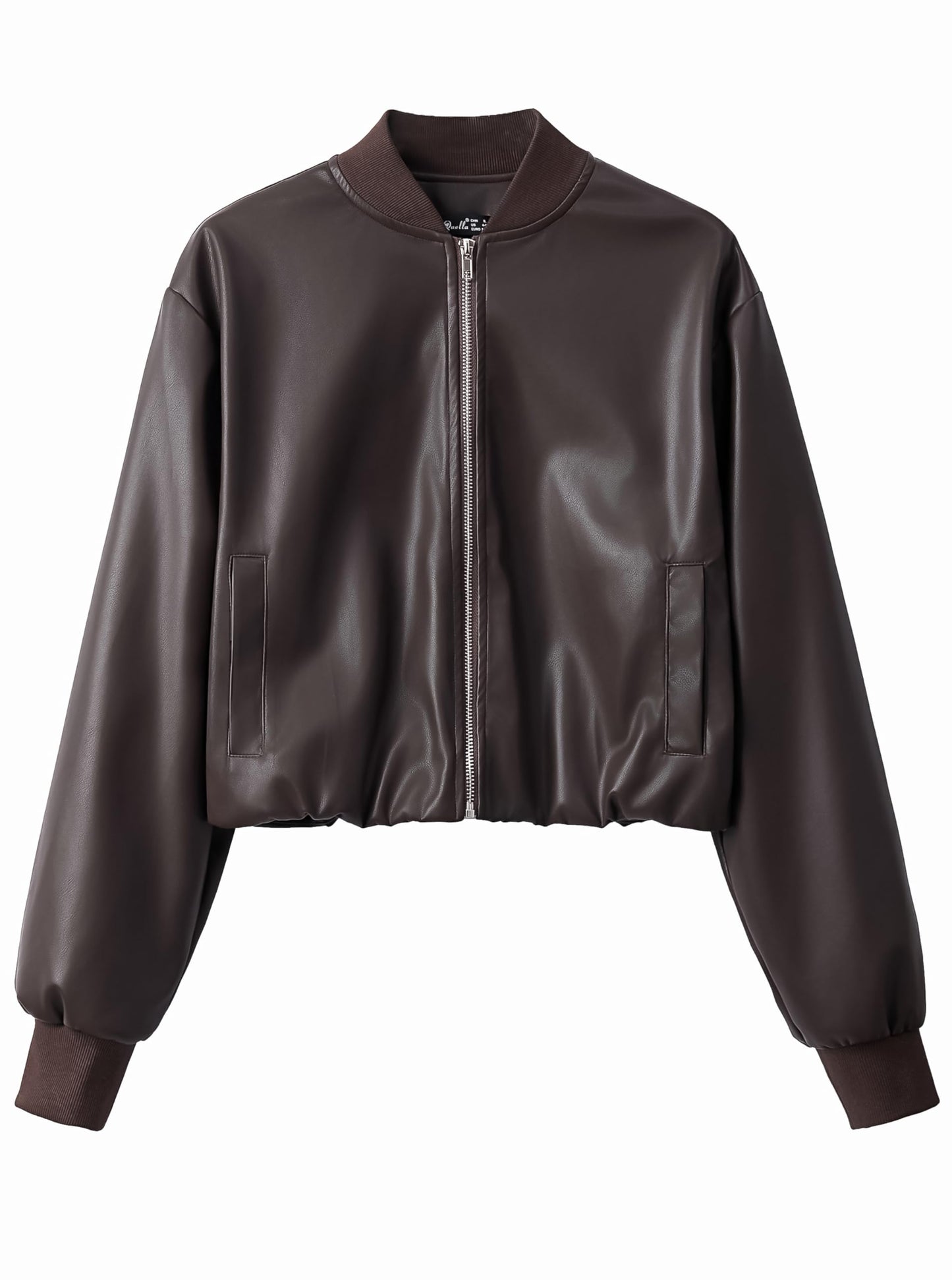 Eliacher Pu Leather Baseball Jacket Women Crop (US 4-6)