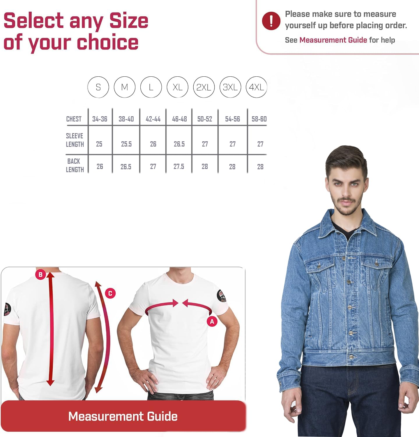 WICKED STOCK motorcycle jacket men 13 OZ denim Jacket Button closure jeans jacket Casual Rugged Wear trucker jacket men with multiple sizes.