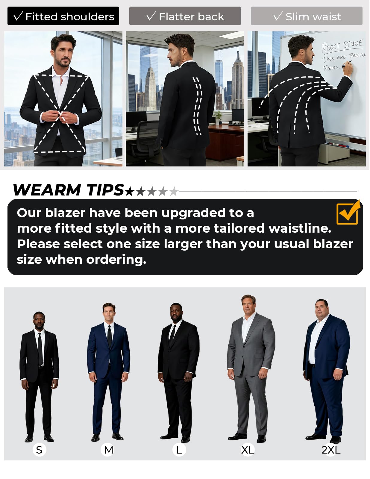 PJ PAUL JONES Men Casual Sport Coat Lightweight One Button Blazer Slim Fit Business Suit Jacket Western Sportcoat Black