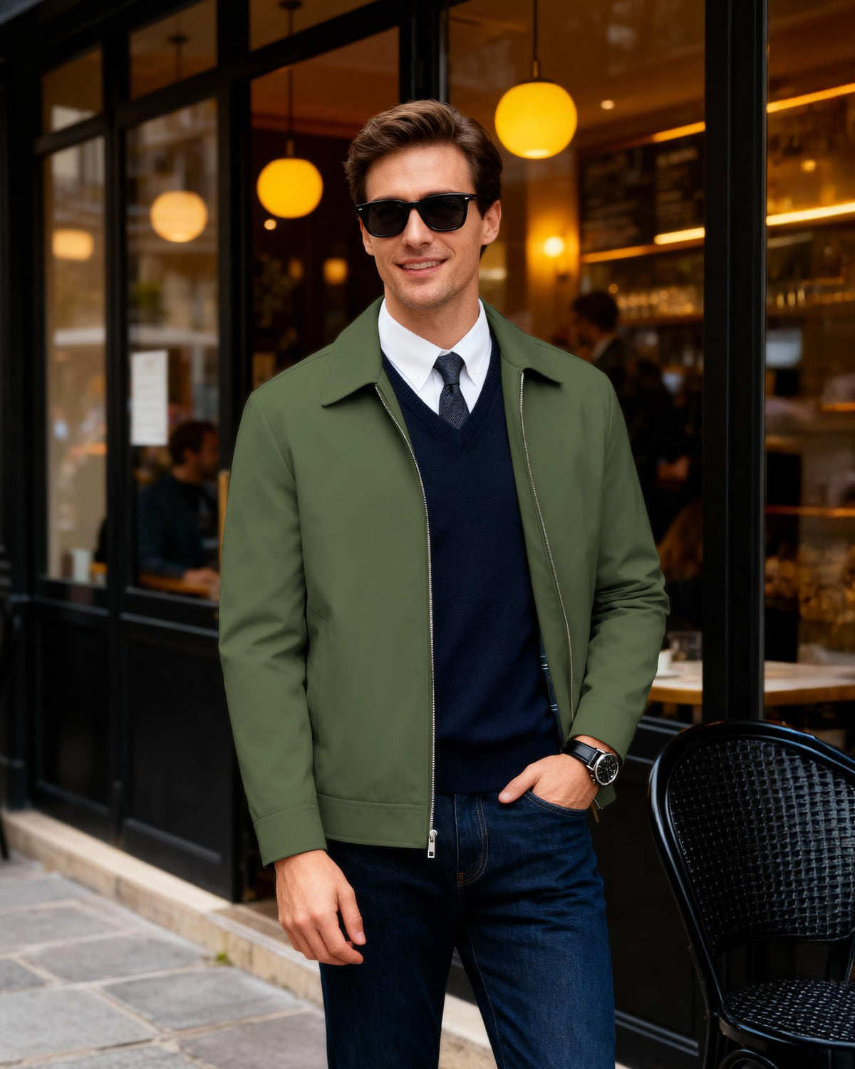 WULFUL Men's Lightweight Jackets Casual Windbreaker Stylish Light Golf Work Dress Business