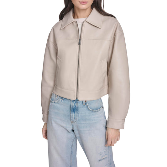 Levi's Women's Relaxed Fit Zip Front Jacket, Chateau Grey Faux Leather, X-Large