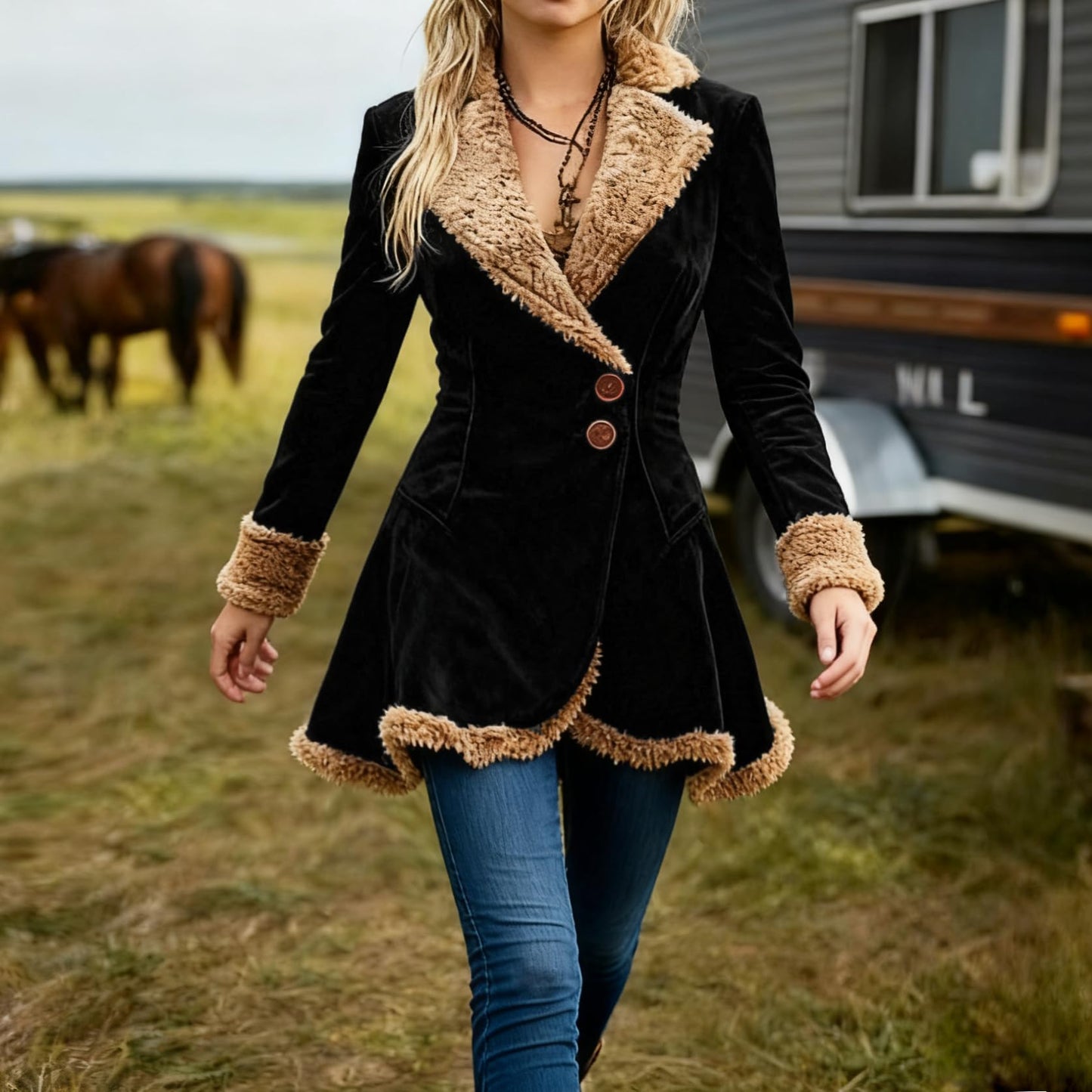 utcoco Womens Sherpa Lined Suede Jacket 2026 Fall Fashion Outfits Slim-Fit Faux leather Fleece Jackets Winter Coats (Medium, Black)