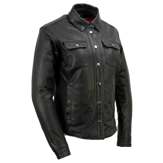 Milwaukee Leather MLL2600 Women's Black Premium Leather Shirt Style Jacket w/Removable Liner - Large