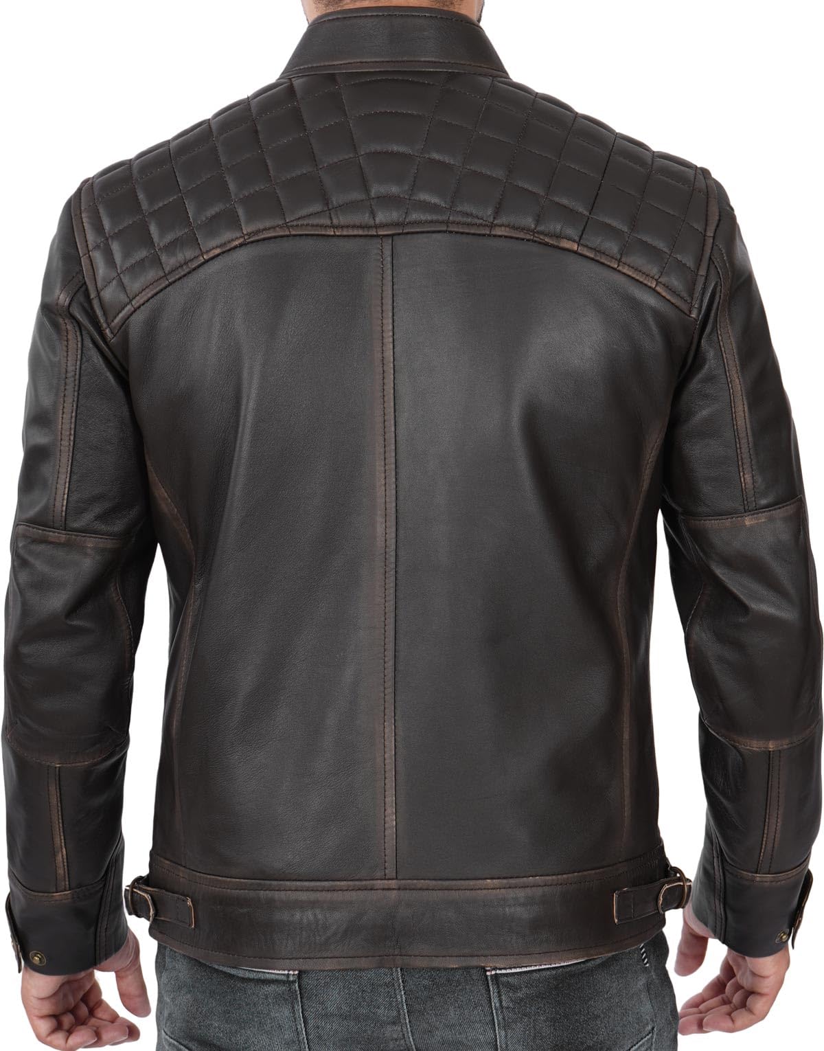 Blingsoul Vintage Leather Jacket Mens | [1100115] Claude, XL