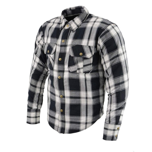 Milwaukee Leather Men's Long Sleeve Armored Flannel Shirt - Large