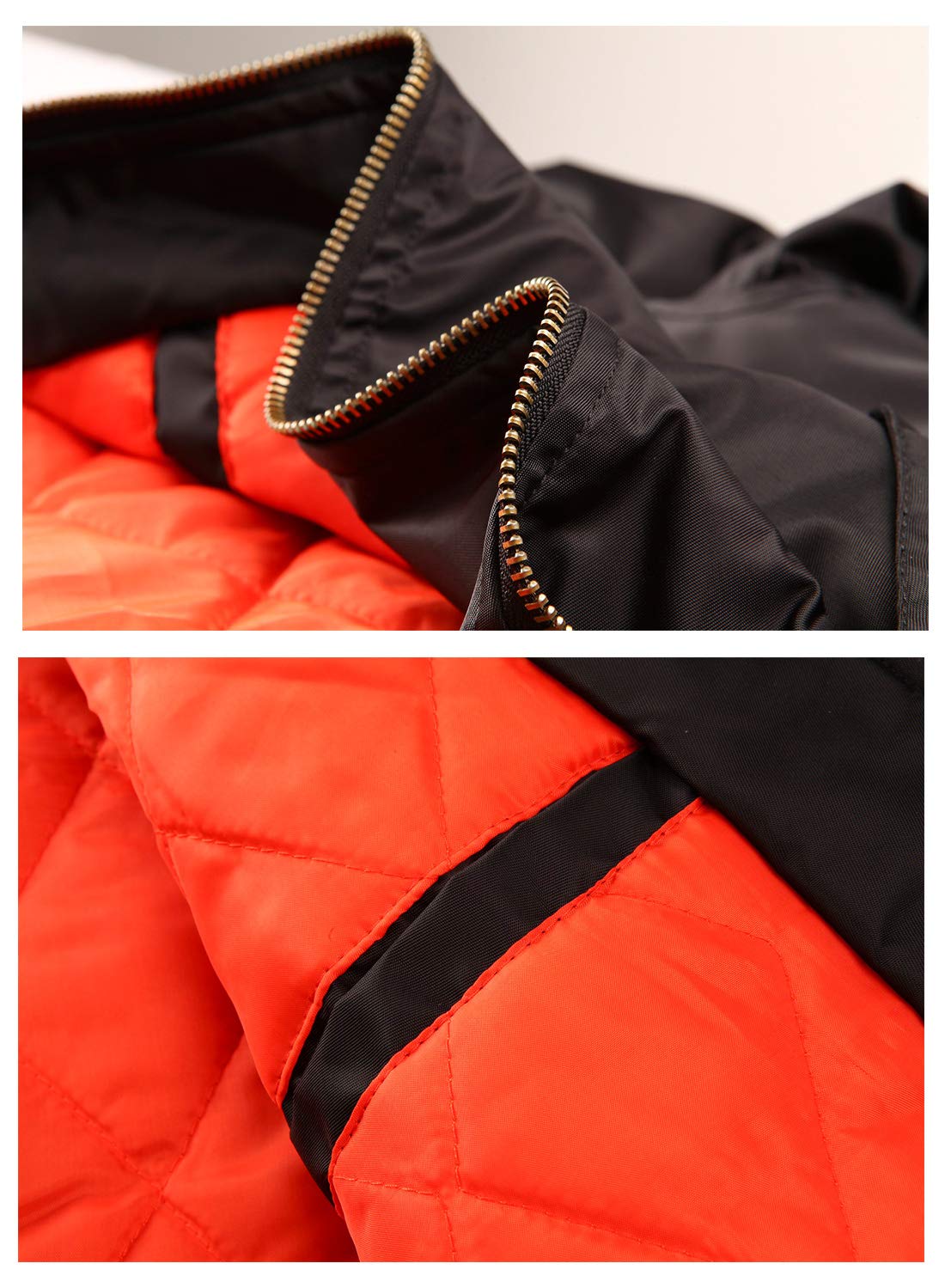 TACVASEN Black Bomber Jacket Men Zip Up Winter Windbreaker Lightweight Softshell Coats Outwear Black, M